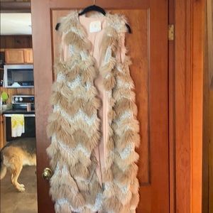 Long fur vest or coat from Anthropologie.